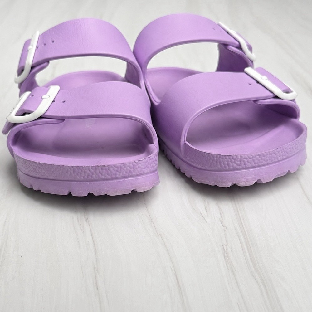 Birkenstock Arizona EVA Sandals 41 Womens 10 Mens 8 Lavender Purple White Buckle - Picture 9 of 16